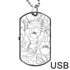 Contemporary-nature-seamless-pattern Dog Tag Usb Flash (two Sides) by uniart180623