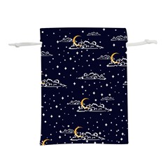 Hand-drawn-scratch-style-night-sky-with-moon-cloud-space-among-stars-seamless-pattern-vector-design- Lightweight Drawstring Pouch (L)