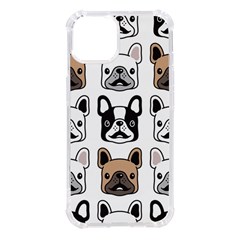 Dog-french-bulldog-seamless-pattern-face-head Iphone 14 Tpu Uv Print Case by uniart180623