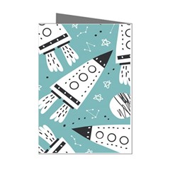 Cute-seamless-pattern-with-rocket-planets-stars Mini Greeting Cards (pkg Of 8) by uniart180623