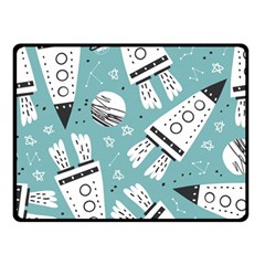Cute-seamless-pattern-with-rocket-planets-stars Two Sides Fleece Blanket (small) by uniart180623