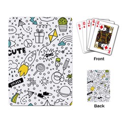 Set-cute-colorful-doodle-hand-drawing Playing Cards Single Design (rectangle) by uniart180623