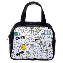 Set-cute-colorful-doodle-hand-drawing Classic Handbag (one Side) by uniart180623