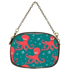 Cute-smiling-red-octopus-swimming-underwater Chain Purse (two Sides) by uniart180623