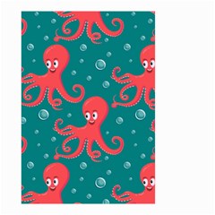 Cute-smiling-red-octopus-swimming-underwater Small Garden Flag (two Sides) by uniart180623