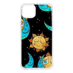 Seamless-pattern-with-sun-moon-children Iphone 14 Plus Tpu Uv Print Case by uniart180623