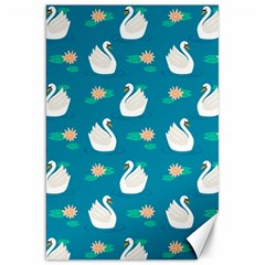 Elegant-swan-pattern-with-water-lily-flowers Canvas 20  X 30  by uniart180623