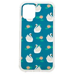 Elegant-swan-pattern-with-water-lily-flowers Iphone 12 Mini Tpu Uv Print Case	 by uniart180623