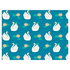 Elegant-swan-pattern-with-water-lily-flowers Premium Plush Fleece Blanket (extra Small) by uniart180623