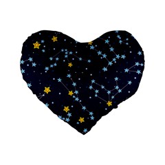 Seamless-pattern-with-cartoon-zodiac-constellations-starry-sky Standard 16  Premium Heart Shape Cushions by uniart180623