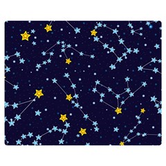 Seamless-pattern-with-cartoon-zodiac-constellations-starry-sky Two Sides Premium Plush Fleece Blanket (medium) by uniart180623