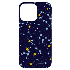 Seamless-pattern-with-cartoon-zodiac-constellations-starry-sky Iphone 14 Pro Max Black Uv Print Case by uniart180623