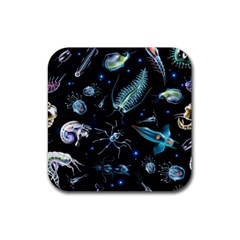 Colorful-abstract-pattern-consisting-glowing-lights-luminescent-images-marine-plankton-dark Rubber Coaster (square) by uniart180623