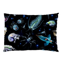 Colorful-abstract-pattern-consisting-glowing-lights-luminescent-images-marine-plankton-dark Pillow Case by uniart180623