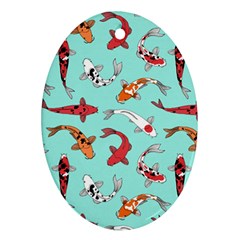 Pattern-with-koi-fishes Ornament (oval) by uniart180623