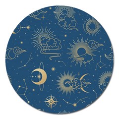 Seamless-galaxy-pattern Magnet 5  (round) by uniart180623