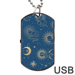 Seamless-galaxy-pattern Dog Tag Usb Flash (two Sides) by uniart180623