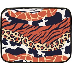 Mixed-animal-skin-print-safari-textures-mix-leopard-zebra-tiger-skins-patterns-luxury-animals-textur Fleece Blanket (mini) by uniart180623