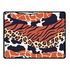 Mixed-animal-skin-print-safari-textures-mix-leopard-zebra-tiger-skins-patterns-luxury-animals-textur Two Sides Fleece Blanket (small) by uniart180623