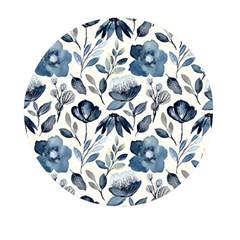 Indigo-watercolor-floral-seamless-pattern Mini Round Pill Box (pack Of 3) by uniart180623