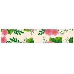 Cute-pink-flowers-with-leaves-pattern Large Premium Plush Fleece Scarf  by uniart180623
