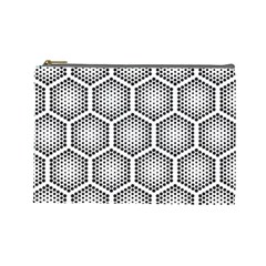 Halftone-tech-hexagons-seamless-pattern Cosmetic Bag (large) by uniart180623