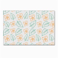 Hand-drawn-cute-flowers-with-leaves-pattern Postcards 5  X 7  (pkg Of 10) by uniart180623
