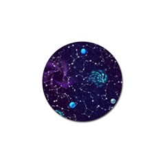 Realistic-night-sky-poster-with-constellations Golf Ball Marker by uniart180623