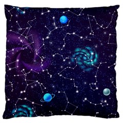 Realistic-night-sky-poster-with-constellations Standard Premium Plush Fleece Cushion Case (two Sides) by uniart180623