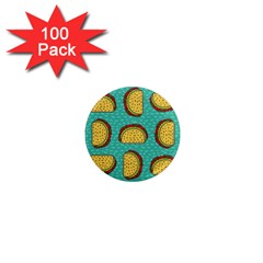 Taco-drawing-background-mexican-fast-food-pattern 1  Mini Magnets (100 Pack)  by uniart180623