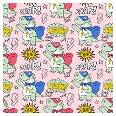 Seamless-pattern-with-many-funny-cute-superhero-dinosaurs-t-rex-mask-cloak-with-comics-style-inscrip Lightweight Scarf 