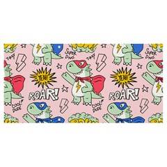 Seamless-pattern-with-many-funny-cute-superhero-dinosaurs-t-rex-mask-cloak-with-comics-style-inscrip Banner and Sign 8  x 4 