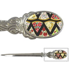 Vector-seamless-pattern-with-italian-pizza-top-view Letter Opener by uniart180623