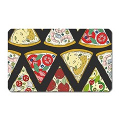 Vector-seamless-pattern-with-italian-pizza-top-view Magnet (rectangular) by uniart180623