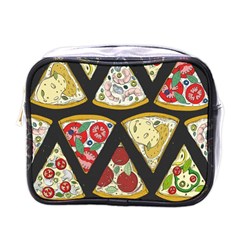 Vector-seamless-pattern-with-italian-pizza-top-view Mini Toiletries Bag (one Side) by uniart180623