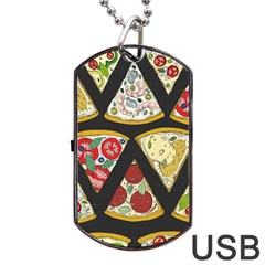 Vector-seamless-pattern-with-italian-pizza-top-view Dog Tag Usb Flash (two Sides) by uniart180623