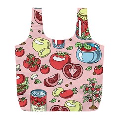 Tomato-seamless-pattern-juicy-tomatoes-food-sauce-ketchup-soup-paste-with-fresh-red-vegetables Full Print Recycle Bag (l) by uniart180623