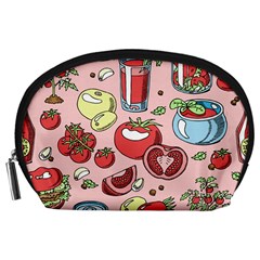 Tomato-seamless-pattern-juicy-tomatoes-food-sauce-ketchup-soup-paste-with-fresh-red-vegetables Accessory Pouch (large) by uniart180623