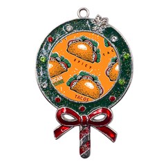 Seamless-pattern-with-taco Metal X mas Lollipop With Crystal Ornament