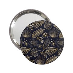 Elegant-pattern-with-golden-tropical-leaves 2 25  Handbag Mirrors by uniart180623