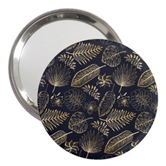 Elegant-pattern-with-golden-tropical-leaves 3  Handbag Mirrors by uniart180623