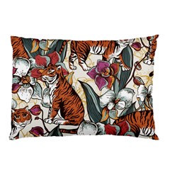 Natural-seamless-pattern-with-tiger-blooming-orchid Pillow Case (two Sides) by uniart180623