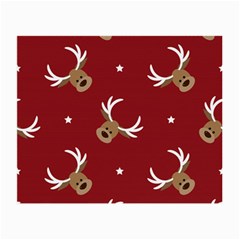 Cute-reindeer-head-with-star-red-background Small Glasses Cloth (2 Sides) by uniart180623