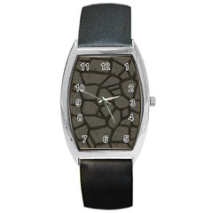 Cartoon-gray-stone-seamless-background-texture-pattern Barrel Style Metal Watch by uniart180623