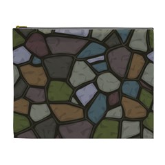 Cartoon-colored-stone-seamless-background-texture-pattern - Cosmetic Bag (xl) by uniart180623