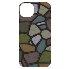 Cartoon-colored-stone-seamless-background-texture-pattern - Iphone 14 Plus Black Uv Print Case by uniart180623