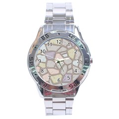 Cartoon-colored-stone-seamless-background-texture-pattern Stainless Steel Analogue Watch by uniart180623