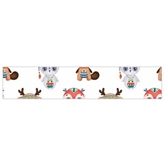 Cute-cartoon-boho-animals-seamless-pattern Small Premium Plush Fleece Scarf