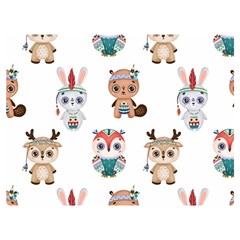 Cute-cartoon-boho-animals-seamless-pattern Two Sides Premium Plush Fleece Blanket (extra Small)