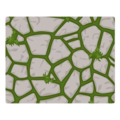 Cartoon-gray-stone-seamless-background-texture-pattern Green Premium Plush Fleece Blanket (large) by uniart180623